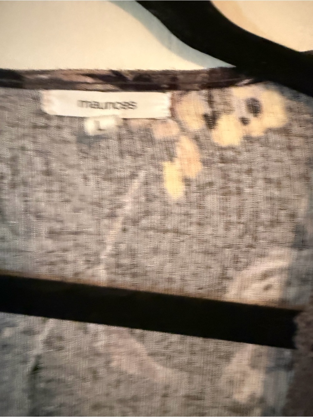 Maurices Floral Open-Front Cardigan in Gray and Cream - Picture 2 of 3